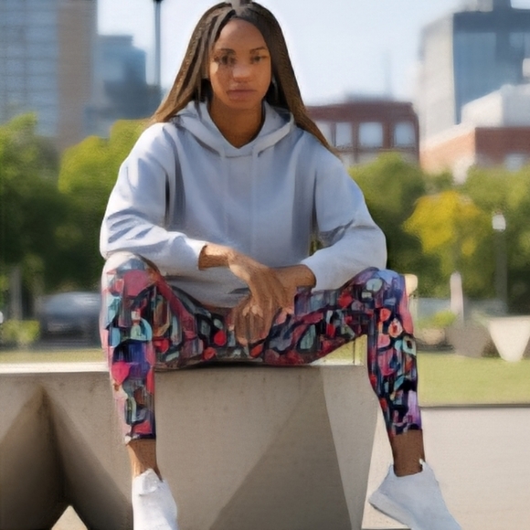 Calvin Klein Pants - Calvin Klein Women Sz L Wicking Performance bright floral print legging